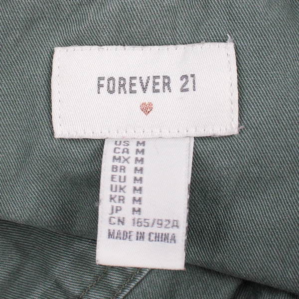 Forever 21 Army Green Snap Button Jacket Women's Size Medium