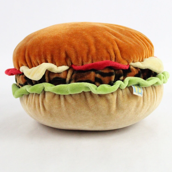 Vintage Hamburger Plush from Arte Model Soft Fabric Toy with Face