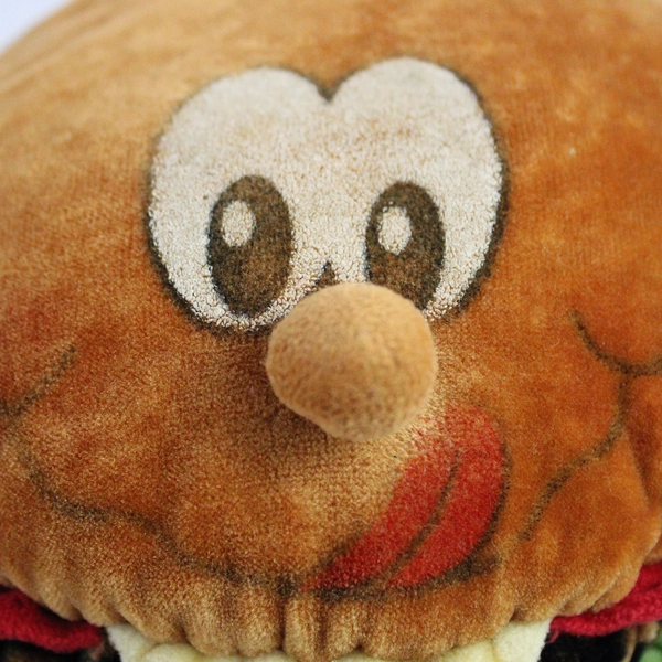 Vintage Hamburger Plush from Arte Model Soft Fabric Toy with Face