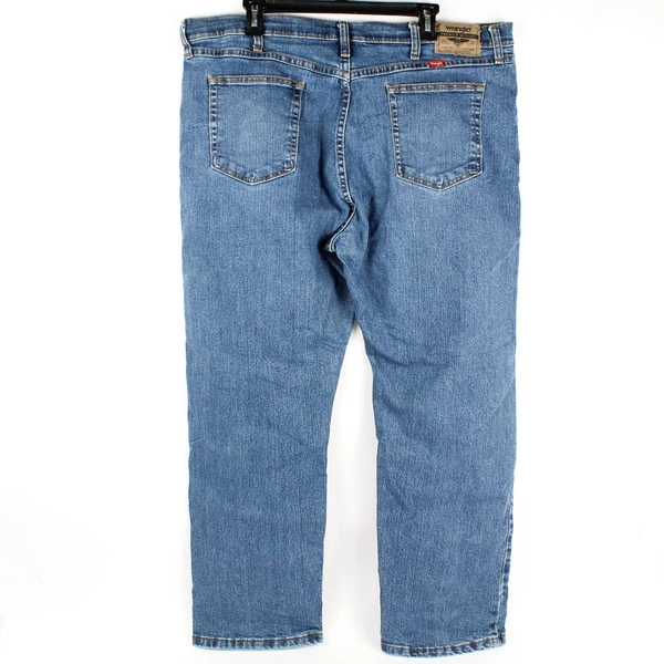 Wrangler Straight Jeans Men's W40 L30, Medium Wash Blue Cotton 