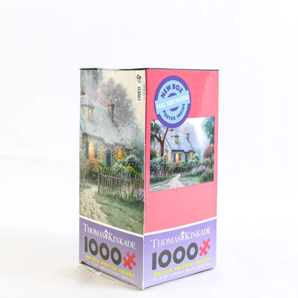 Thomas Kinkade Evening At Autumn Lake 1000 Piece Puzzle With Poster