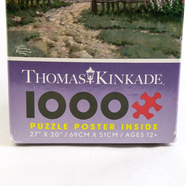 Thomas Kinkade Evening At Autumn Lake 1000 Piece Puzzle With Poster