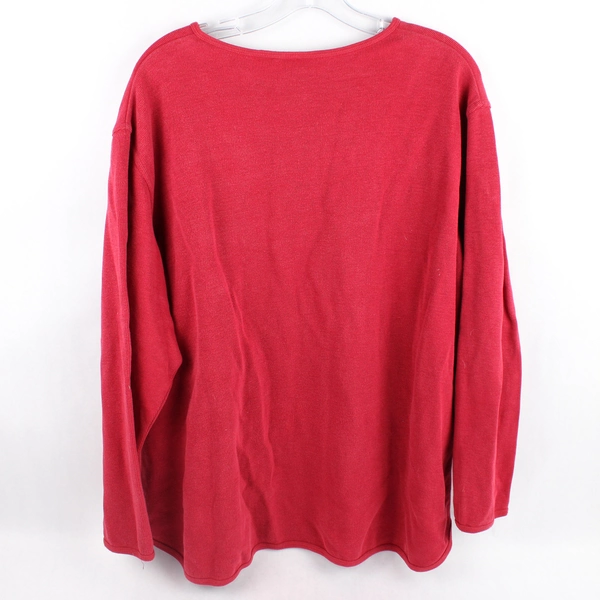 Classic Elements Red Long-Sleeved Henley Top Women's Size 2XL