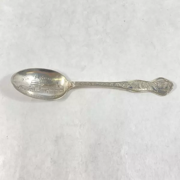 Vintage Williams Bros Washington DC Souvenir Silver Plate Spoon With Print Error
