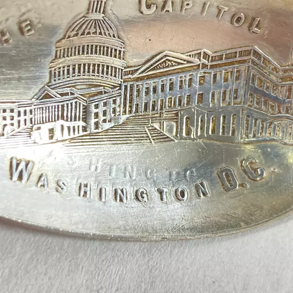 Vintage Williams Bros Washington DC Souvenir Silver Plate Spoon With Print Error