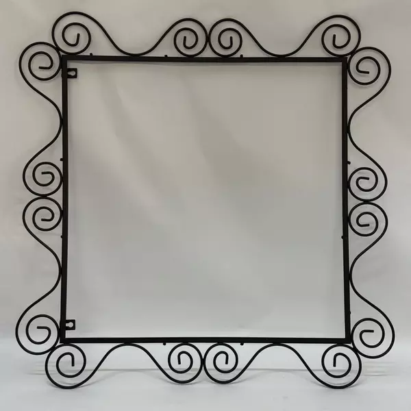 Ornate Wrought Iron Frame For Mirrors or Pictures 22 x 22 Inches