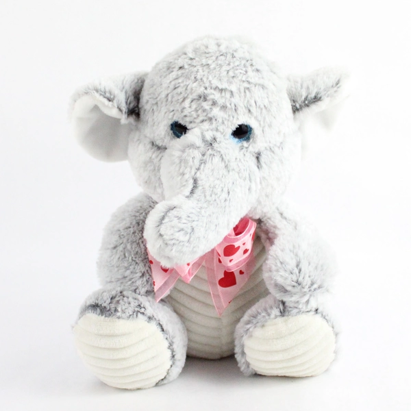 Valentine's Day Elephant Plush Stuffed Animal Doll Heart Bow 10.25"