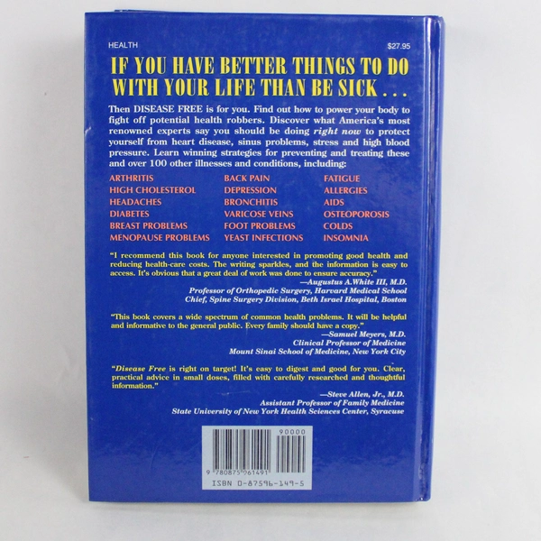 Disease Free by Matthew Hoffman And William LeGro 1993 Hardcover