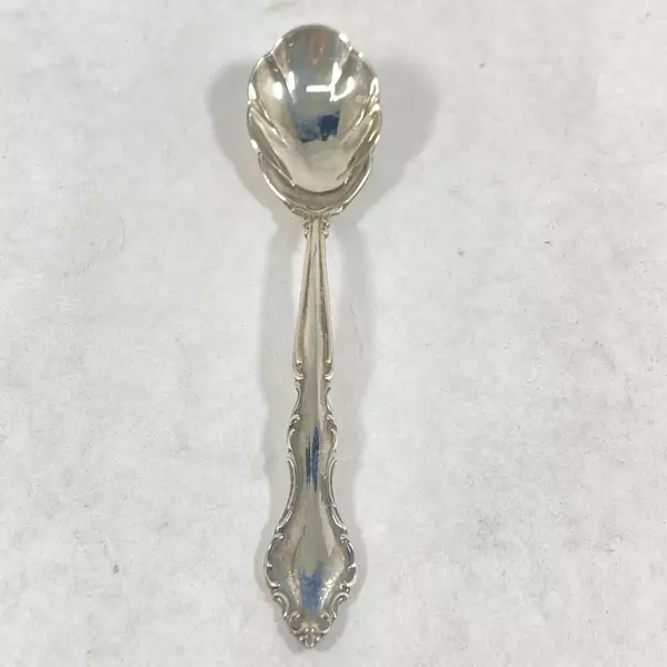 Vintage International Deep Silver Angelique 6” Sugar Spoon 6 Inch