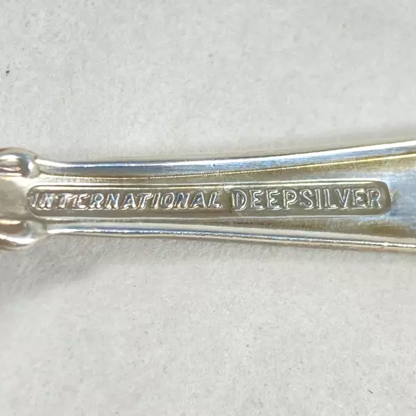 Vintage International Deep Silver Angelique 6” Sugar Spoon 6 Inch