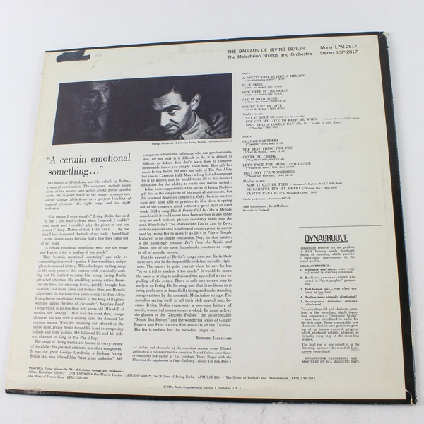 The Ballads of Irving Berlin LP - The Melachrino Strings RCA 1964