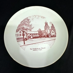 Vintage Pendleton Oregon Presbyterian Church Plate 10" Gold Trim 1936