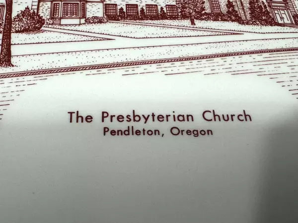 Vintage Pendleton Oregon Presbyterian Church Plate 10" Gold Trim 1936