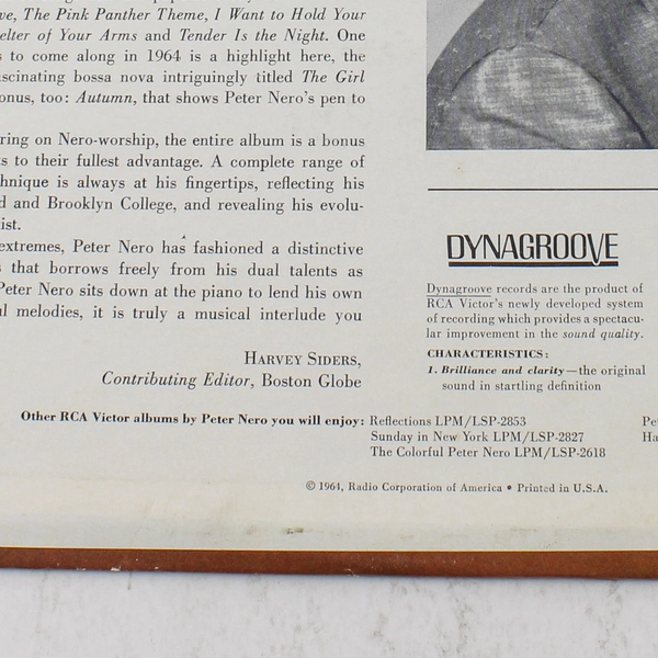 Peter Nero Songs You Won't Forget Vinyl LP 1964 RCA Victor LPM2935