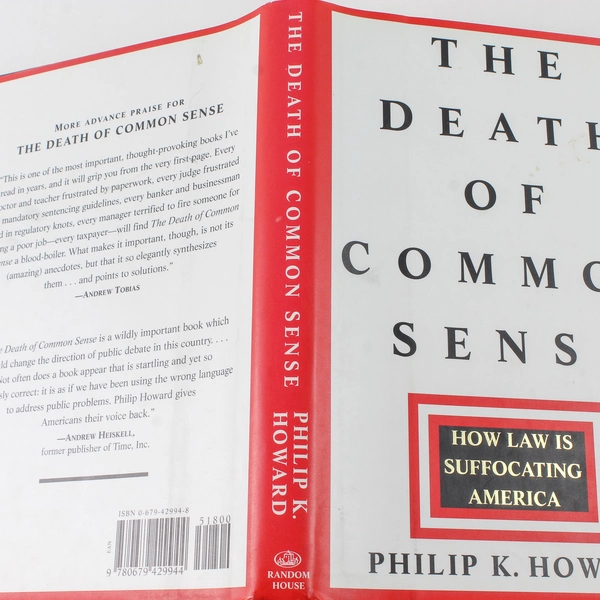 The Death of Common Sense by Philip K. Howard 1995 Hardcover Book Good Condition