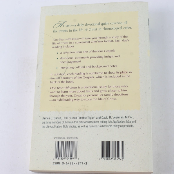 One Year with Jesus by David R. Veerman 1995 Tyndale Paperback Good