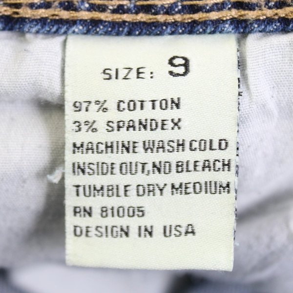 LA Idol Flair Jeans Women's 9 Cotton Stretch Medium Blue Stitching Flawed