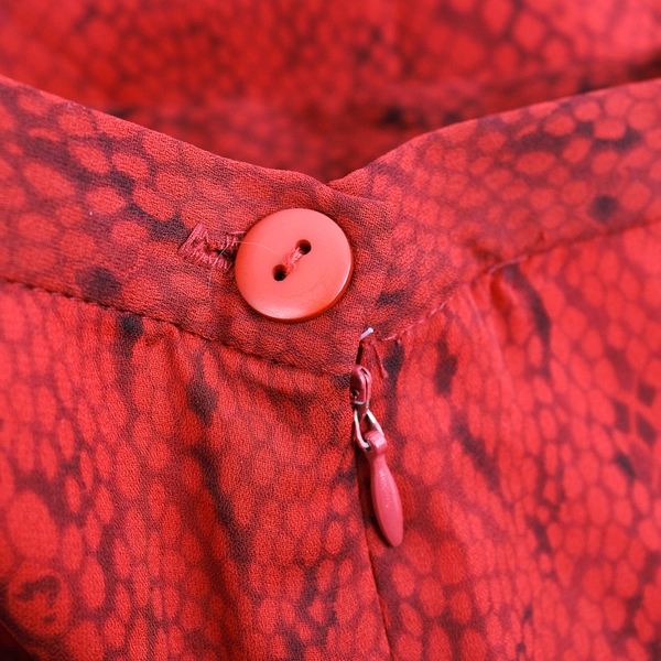 Oberon by Shani G. Red Snakeskin Pattern Maxi Skirt Women's Size 4