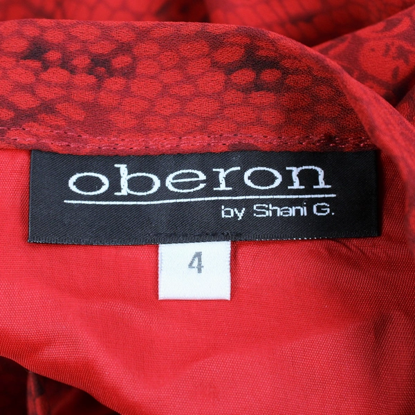 Oberon by Shani G. Red Snakeskin Pattern Maxi Skirt Women's Size 4