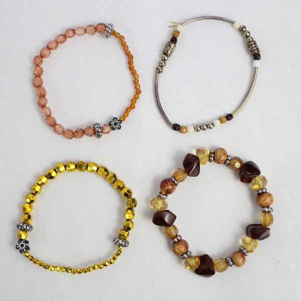 Lot of 10 Colorful Stretchy Beaded Bracelets for Fun Layering