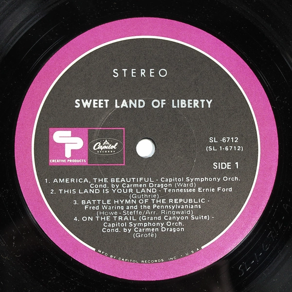 Sweet Land of Liberty Vinyl LP Inspiring Musical Portrait Capital Records