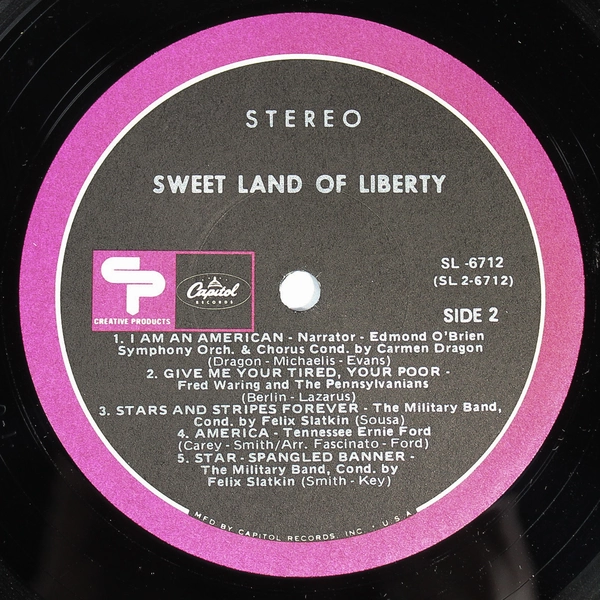 Sweet Land of Liberty Vinyl LP Inspiring Musical Portrait Capital Records