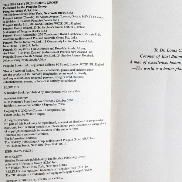 Lot of 2 Patricia Cornwell Books Blow Fly and From Potter's Field