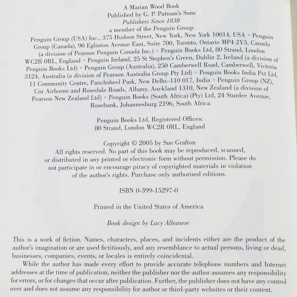 Sue Grafton S is for Silence 2005 Hardcover Mystery Novel Good Condition