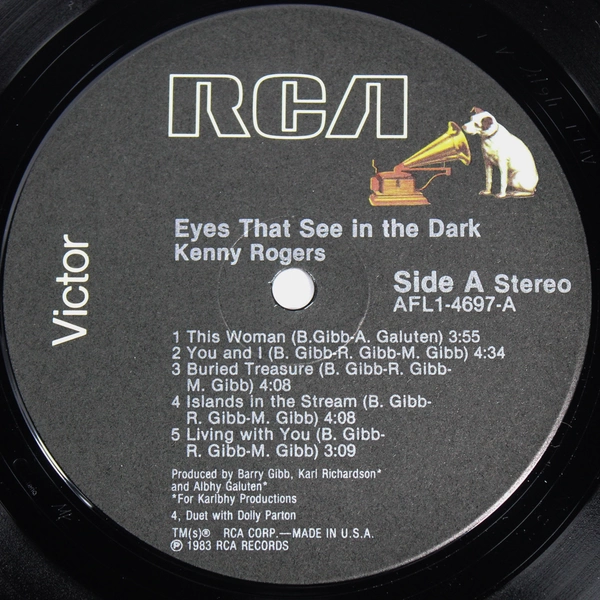 Kenny Rogers Eyes That See In The Dark 1983 Vinyl LP RCA AFLI-4697 Good
