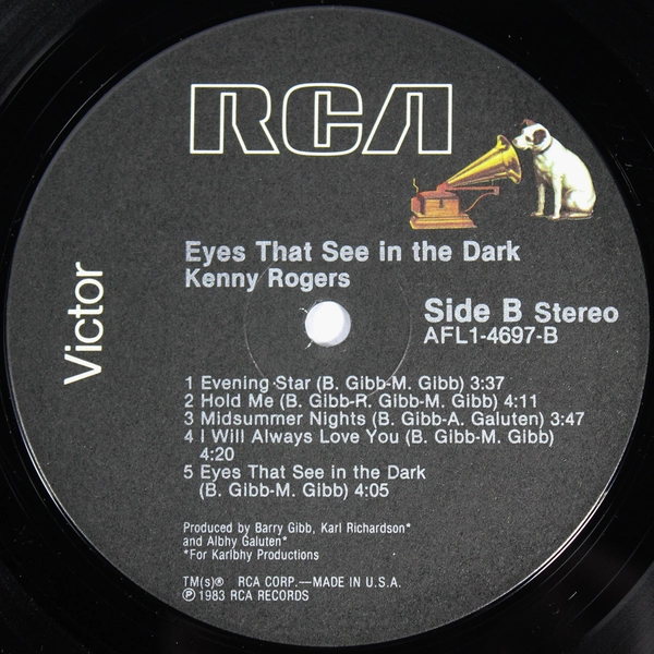 Kenny Rogers Eyes That See In The Dark 1983 Vinyl LP RCA AFLI-4697 Good