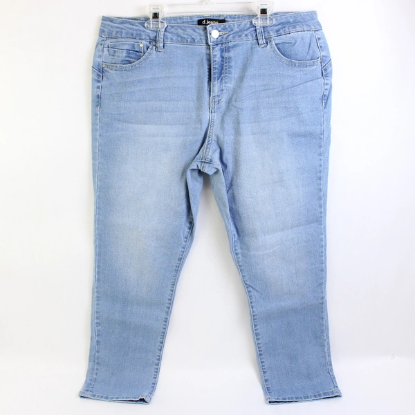 D. Jeans Skinny Ankle Midrise Women's 12 Cotton Blend Stretch Light Wash