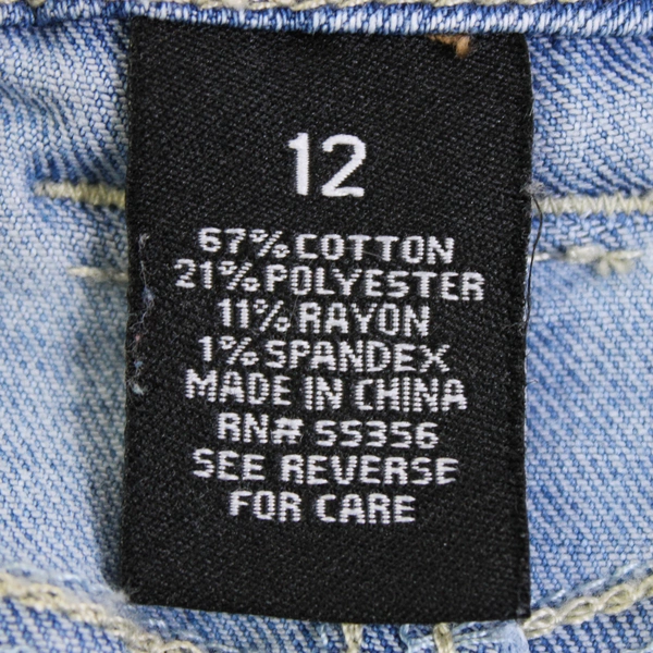 D. Jeans Skinny Ankle Midrise Women's 12 Cotton Blend Stretch Light Wash