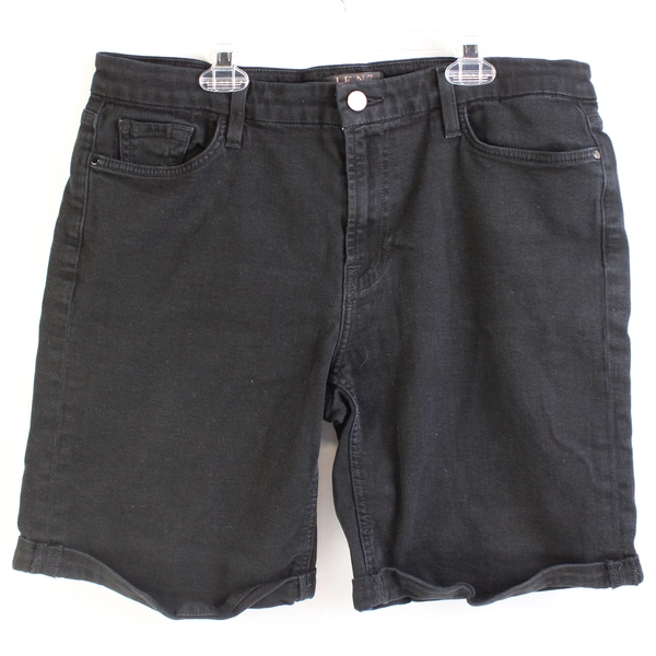 Jen 7 Bermuda Shorts Cotton Stretch Black Cuff Women's Size 14