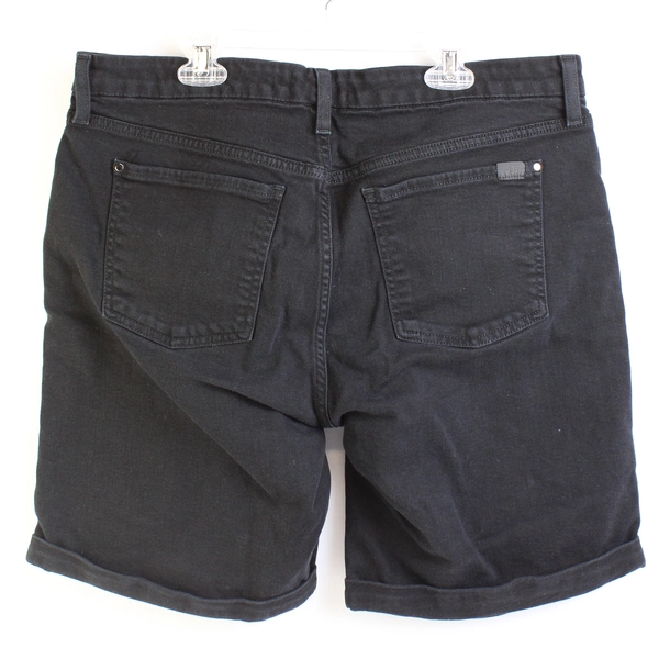 Jen 7 Bermuda Shorts Cotton Stretch Black Cuff Women's Size 14