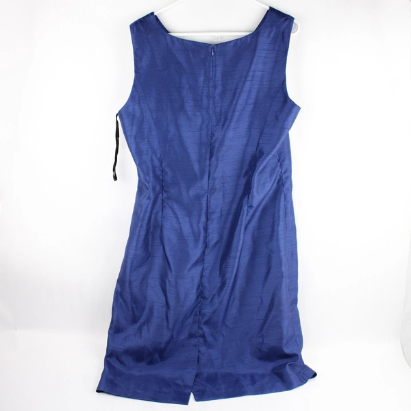 Leslie Fay Dark Blue Midi Shift Dress Women's Size XL