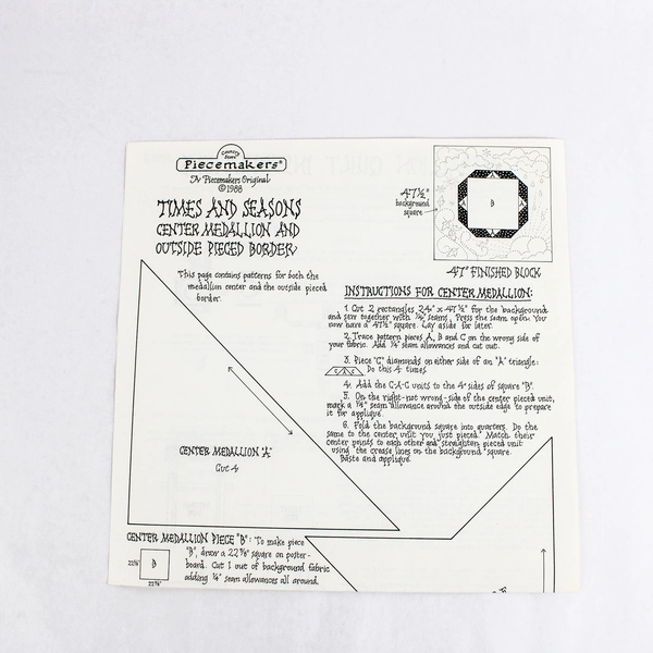 Vintage Lot Of 9 Quilting Patterns From Piecemakers 1982 - 1988