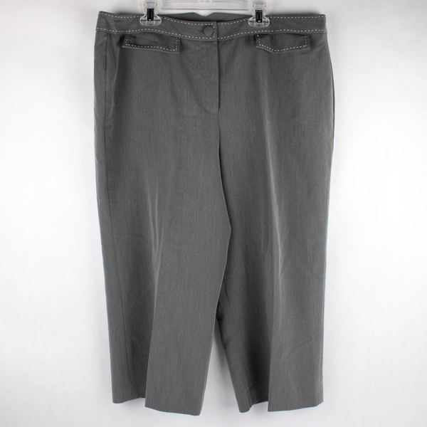 Larry Levine Stretch Gray Capri Pants Women's Size 14