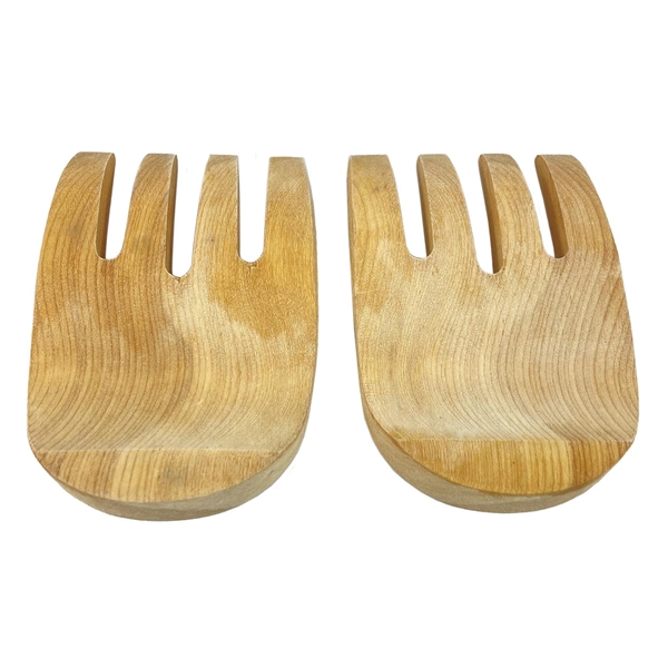 Wood Bear Claw Salad Servers Mixers 