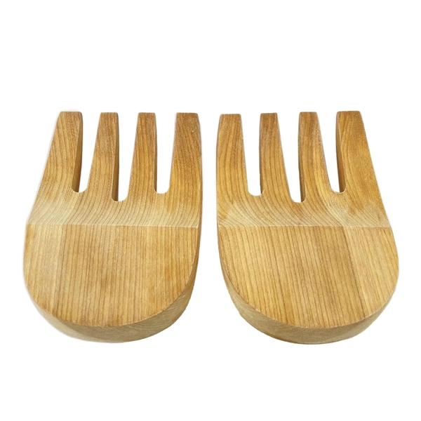 Wood Bear Claw Salad Servers Mixers 