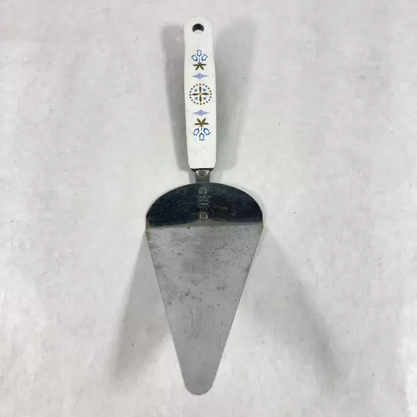 Vintage EKCO Chromium Plated Pie Cake Server Tulip Pattern 9.5 Inch 