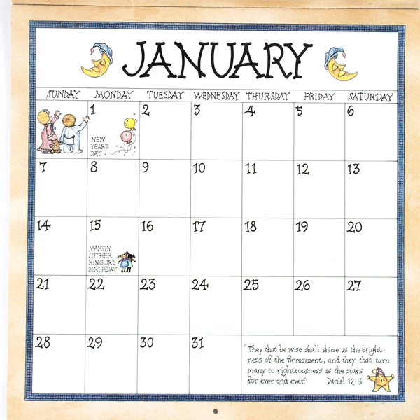 Piecemakers Times & Seasons 1990 Calendar and Quilt Patterns For Every Month