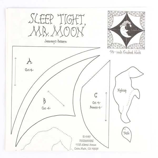 Piecemakers Times & Seasons 1990 Calendar and Quilt Patterns For Every Month