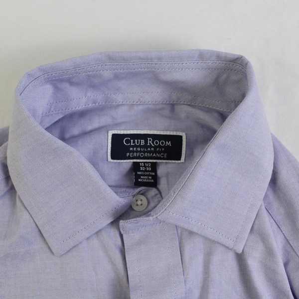 Club Room Long Sleeve Button Down Collared Shirt 3XL32-33 15.5 100% Cotton NWT