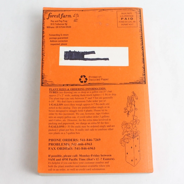Forest Farm Fall 1996 Book on Ornamental & Useful Plants - Good Condition