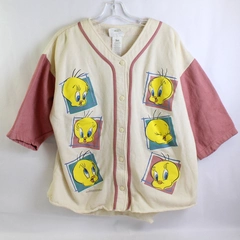 Vintage 1994 Looney Tunes Sun Sportswear Tweety Bird Baseball Jersey Size Large