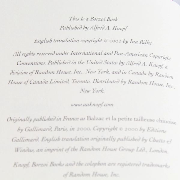 Balzac and the Little Chinese Seamstress Hardcover Novel By Dai Sijie 2002