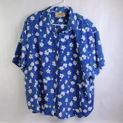 VTG Tickets Timeless Clothing Blue Floral Pattern Button-Up Women's Size 22