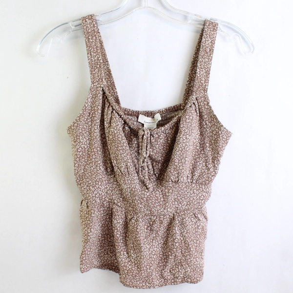 Urban Romantics Brown Cropped Tank with White Speckles Women's Size Medium