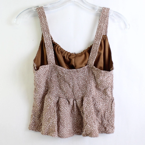 Urban Romantics Brown Cropped Tank with White Speckles Women's Size Medium