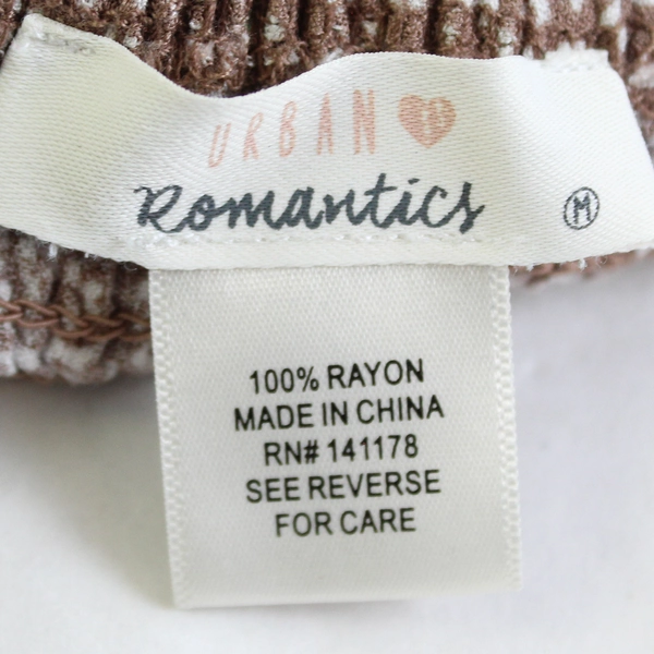 Urban Romantics Brown Cropped Tank with White Speckles Women's Size Medium